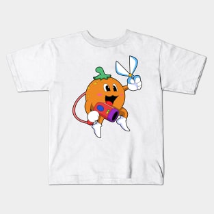 Orange as Hairdresser with Scissors & Hair dryer Kids T-Shirt